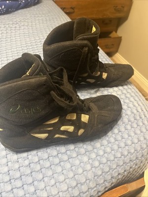 ASIC JY-500 Wrestling Shoes Size 10 Black And Green