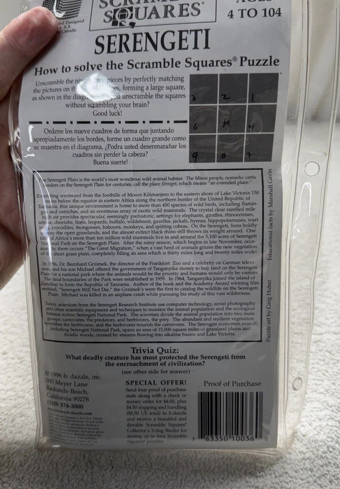 Rompecabezas educativo b Dazzle Scramble Squares Serengeti Foto 3 de 3