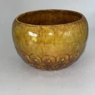 Vintage Haeger Dotted Circle Planter Brown & Green Drip USA #166 5x4” Good Cond.