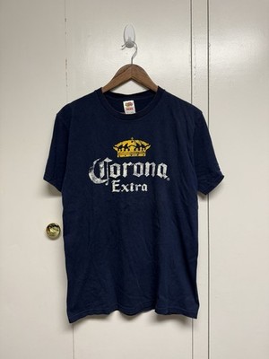 Corona Beer Big Classic Logo Men's Blue Graphic T-Shirt Size Medium