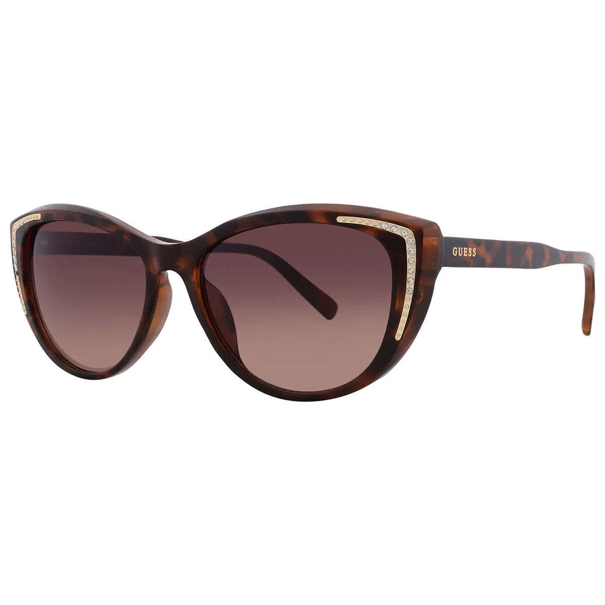 GUESS Cat Eye Sunglasses GF0327 Rhinestones Acetate Tortoise Shell Brown Guess Cat Eye Sunglasses Brown Tortoise Gold Frame Brown  main image 3