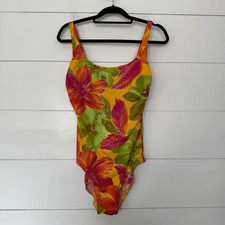 Longitude Women  s 12 Orange Floral One Piece