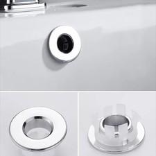 Bathroom Sink Overflow Cover Chrome Trim Cap 23-25mm Hole 5 Colors 4 Styles