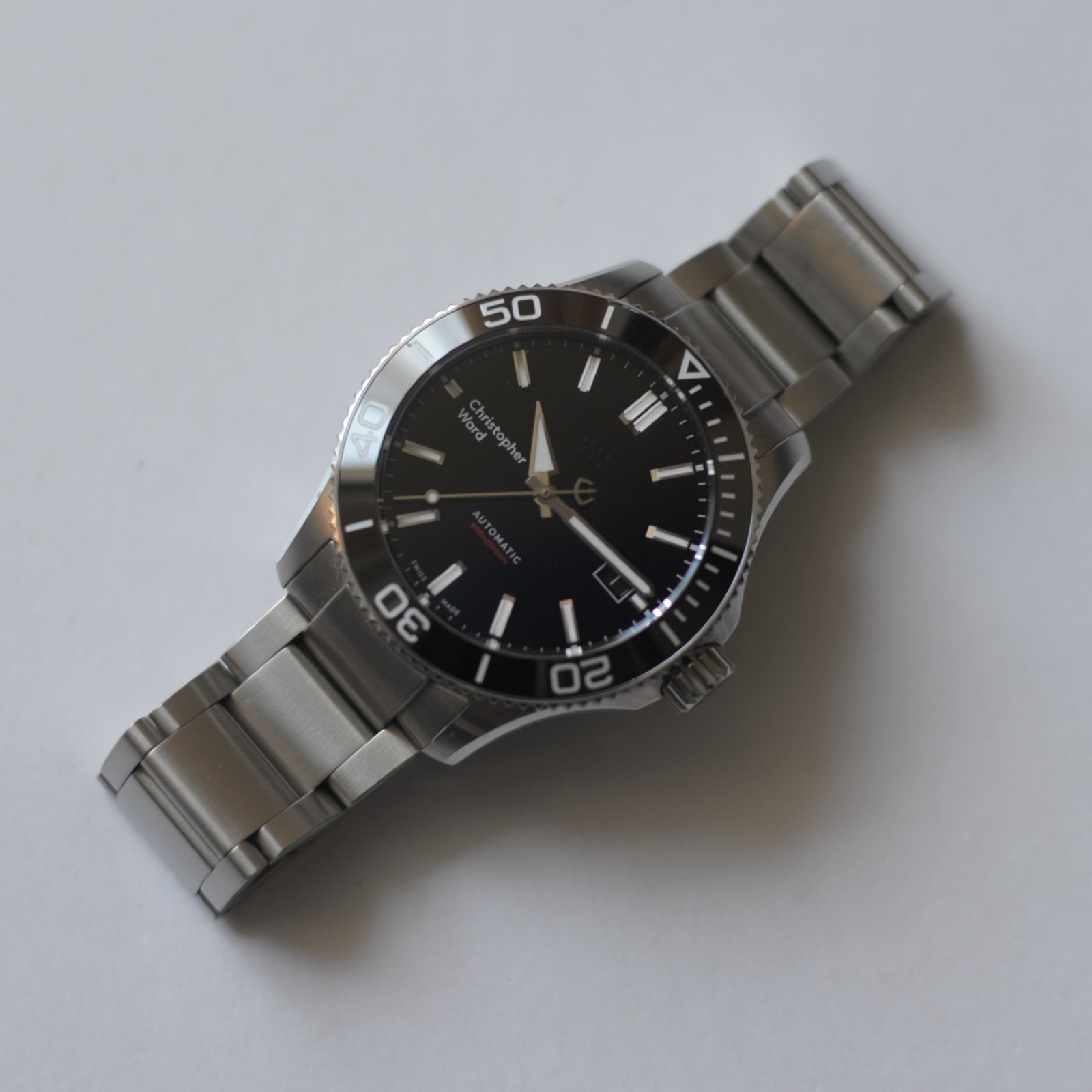 2021 Christopher Ward C60 Trident Pro 600 40mm Automatic Date Watch Box & Papers