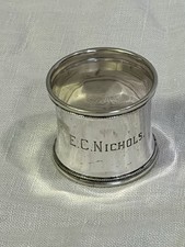 ANTIQUE SILVERPLATE NAPKIN RING 19TH-20TH CENTURY ENGRAVED ORNATE FANCY TRIM WOW