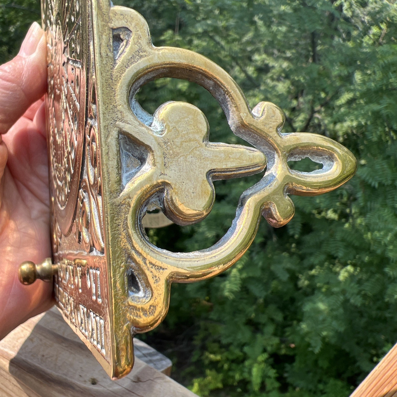 Vintage Brass Perpetual Calendar Sun Face Zodiac Rare Complete 2 Pins Desk