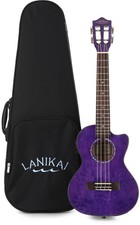 Lanikai QM-PUCET Tenor Ukulele with Cutaway Electronics - Purple Stain