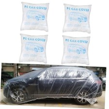 4 Pack Disposable Car Covers Clear Plastic Car Cover Medium 12 Ft X 22 Ft 