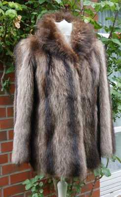 100% ECHTER PELZ Luxus Pelz Jacke mit Pelzkragen vom Kürschner Größe M 38/40 TOP - Bild 1 von 4