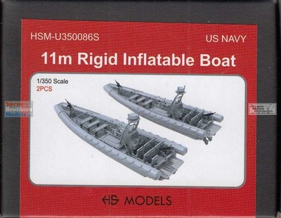 HSMU350086U 1:350 HS Models US Navy 11m Rigid Inflatable Boat Set