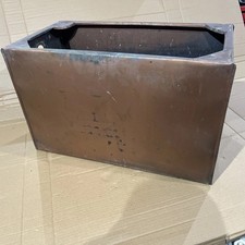 Old Vintage Square copper Water Tank Bottle Drum Planter Garden Flower Pot