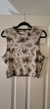 new brown tie dye short vest top from next. size 18 
