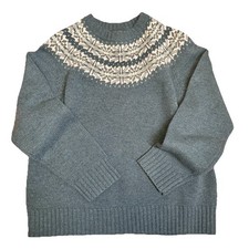 Woolrich Women s Fair Isle Sweater Teal 100 Lamb Wool Crewneck Size M