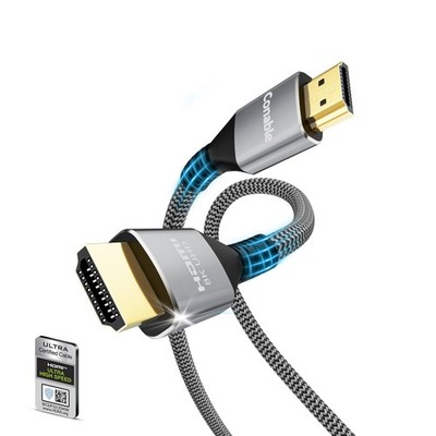 8K HDMI 2.1 Cable 2 FT, Real Certified 48Gbps Ultra High Speed 2FT, Grey 