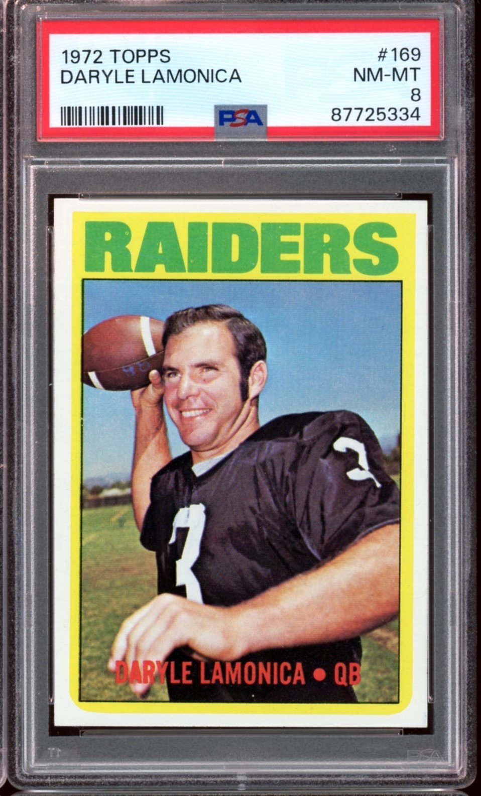 1972 Topps Football #169 Daryle Lamonica PSA 8 *d6