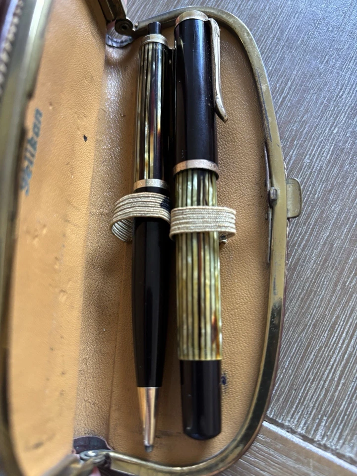Seltener Pelikan 400 NN Füller & Bleistift 450 Tortoise Etui 1950 Kolbenfüller - Bild 2 von 4