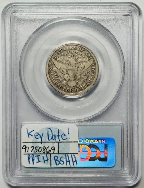 1896 S Barber Quarter PCGS VG-8 Key Date! - Image 2 of 2
