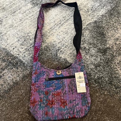 Kathmandu Imports  Hobo Bag Multicolor Shoulder Strap  9x10x2