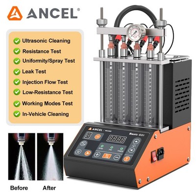 ANCEL ANJ400 GDI Petrol Fuel Injector Cleaner Tester Machine Ultrasonic Cleaning