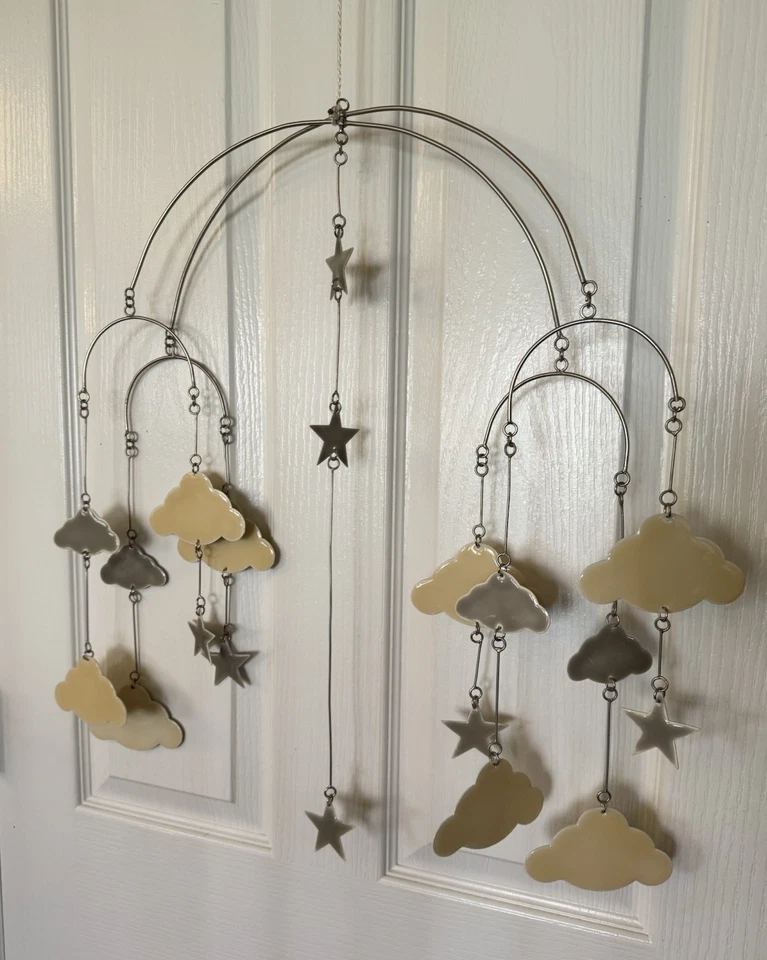 Stars & Clouds Enameled Mobile Pottery Barn Kids with West Elm Ceiling Hanging - Image 2 of 4