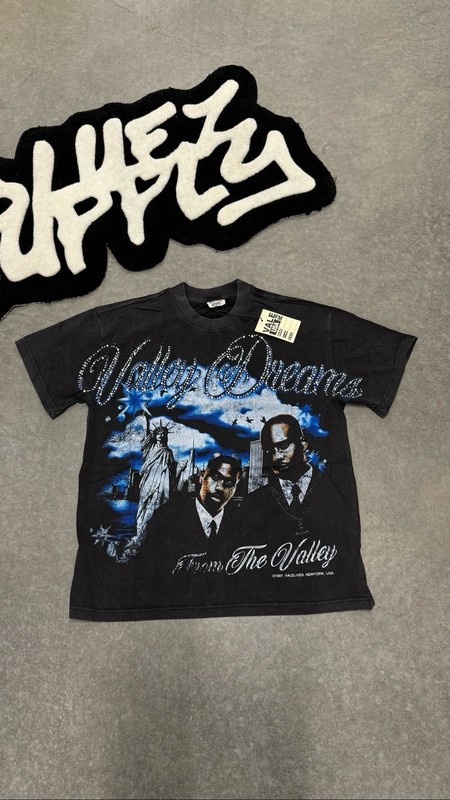 NEW Vale Forever Dreams Graffiti Black Tee Men's Washed Tee High-Quality S-XL