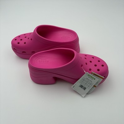 Crocs Siren Clog M9 W11 Pink Platform High Heel Chunky Mule Slip On 208547-6TW