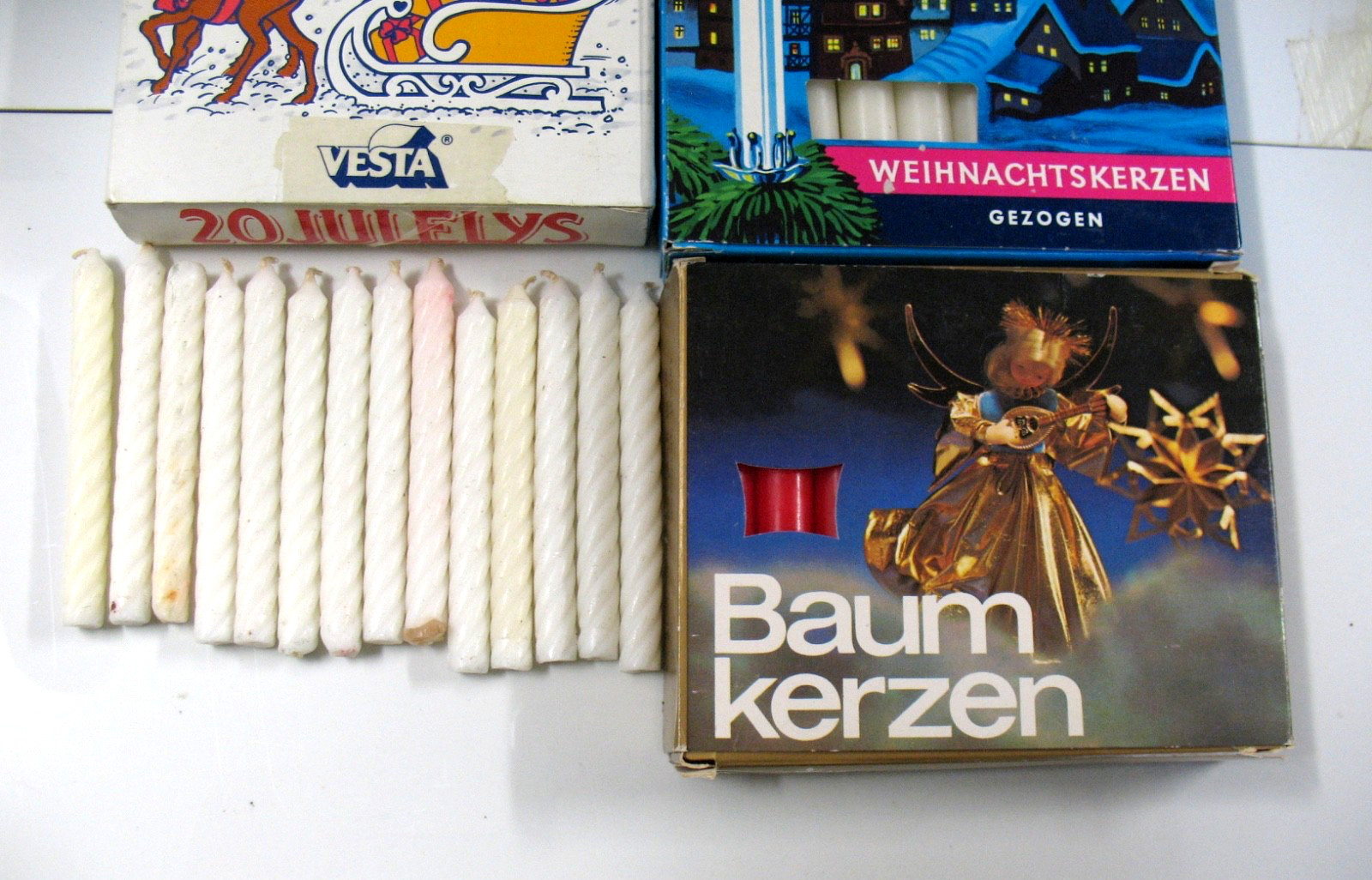 HUGE LOT  100+ Vintage Christmas Angel Chime Tree Candles BAUMKERZEN Red White - second product detail image