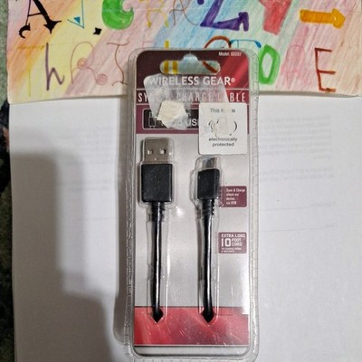Wireless Gear Micro USB Sync & Charge Cable 10ft Black G0287 Brand New Sealed