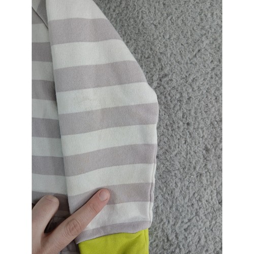 Baby Purl Lamb Sweatshirt 3/4T Gray 100% Cotton Pullover Hoodie Stripe Dinosaur - Picture 5 of 10