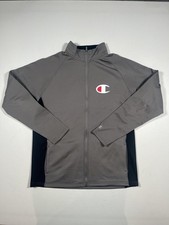 Champion Jacket Mens Large Gray Full Zip Perf...