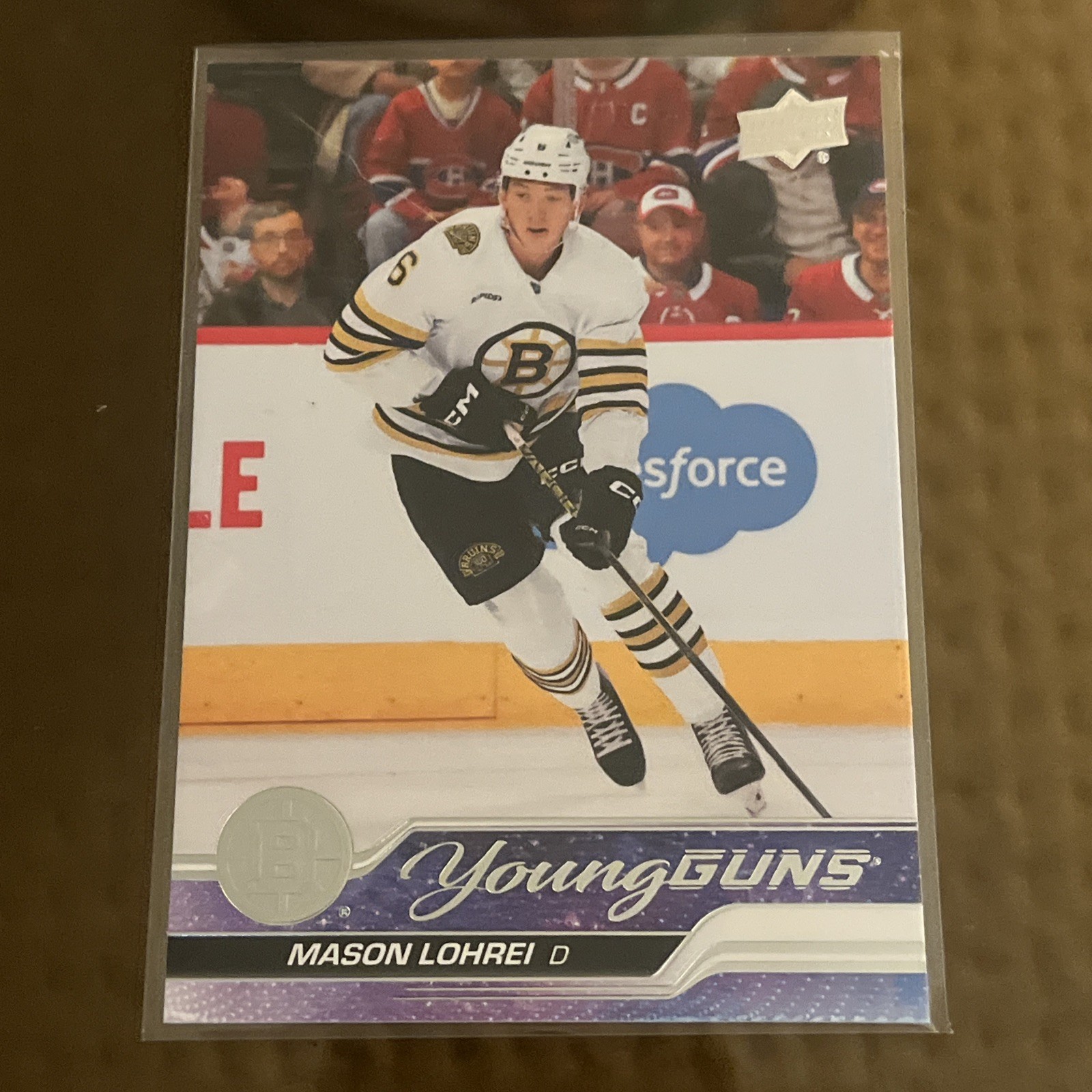 2023 Upper Deck Mason Lohrei Rookie Young Guns #497 Boston Bruins