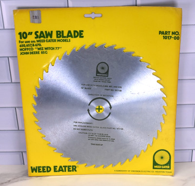 Genuine WEED EATER 10'' Saw Blade Steel PN: 1017-00 NOS Sealed