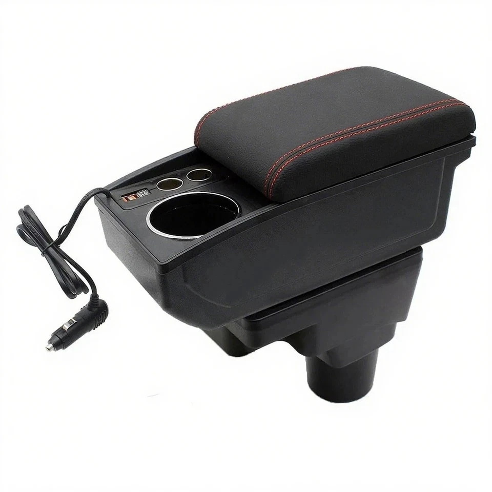 Caja reposabrazos para Chevrolet AVEO 2012-2014 con 2 puertos USB y encendedor de cigarrillos Foto 3 de 4