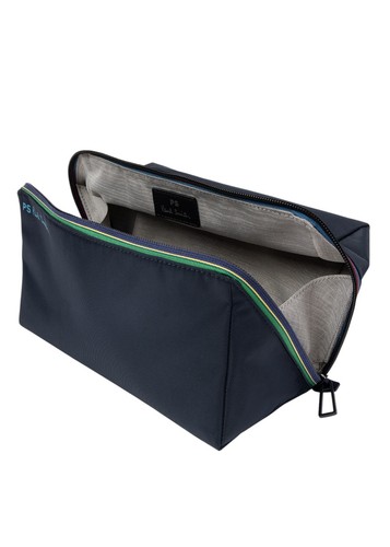 Paul Smith Sport Stripe Wash Bag Toiletry Bag Navy Blue Mens - Picture 3 of 4