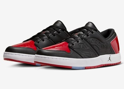 Jordan Nu Retro 1 Low Patent Bred White Black Red Shoes DV5141-006