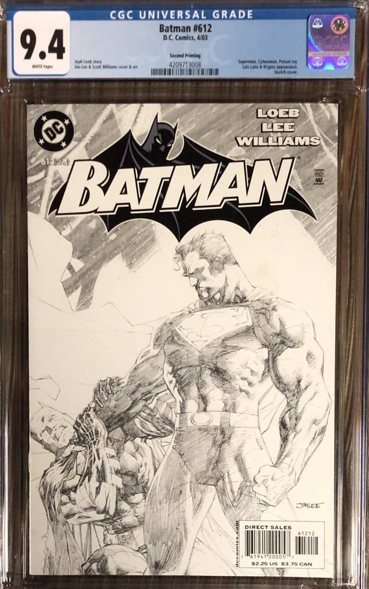 BATMAN #612 CGC 9.4 / SKETCH COVER SUPERMAN VS BATMAN DC COMICS