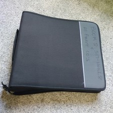 Large Capacity CD DVD Storage Binder Zippered Media Organizer Case Black Grey