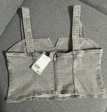 Denim Corset Top Grey Women's Corset Dress Corset Tops