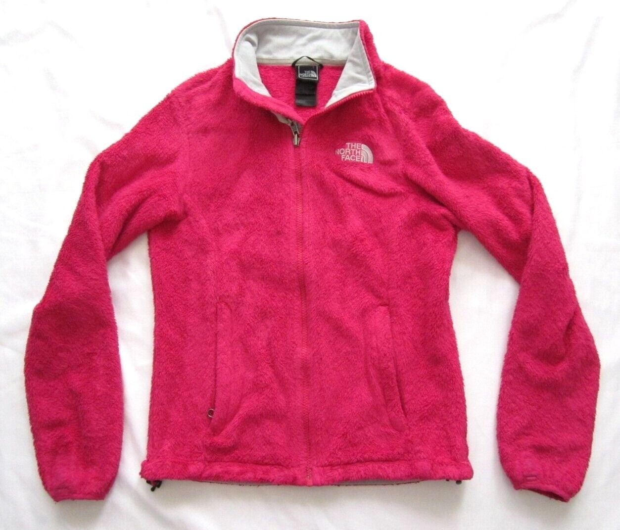 Women's The North Face Fuzzy Full Zip Polyester Pink Jacket Size XS (WJ8)