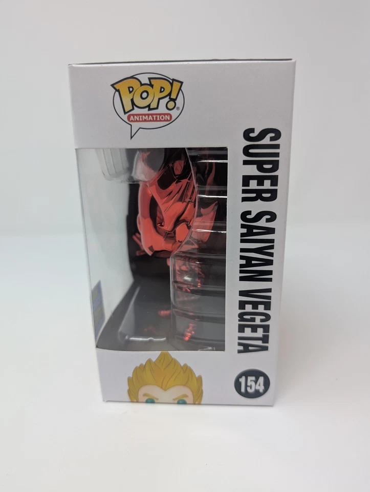 Figura exclusiva Funko Pop Dragon Ball Z Super Saiyan Vegeta 154 rojo cromado Foto 2 de 4