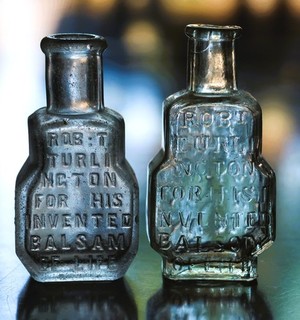 ANTIQUE PAIR OF ROBT. TURLINGTON FOR HIS INVENTED BALSAM OF LIFE BOTTLES