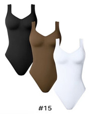 Women s One-Piece Bodysuit 3-Pack Sleeveless Scoop Neck Solid One Size