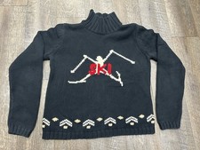 Vintage TOMMY HILFIGER Japan Knit Mock Neck Sweater SKI : Black - L Large