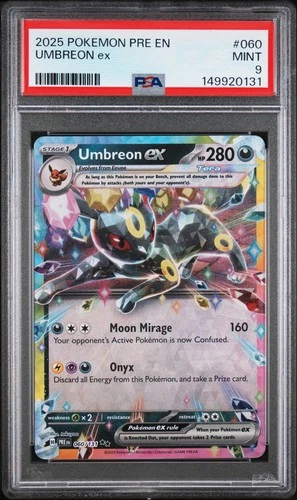 2025 POKEMON PRE EN-PRISMATIC EVOLUTIONS #060 UMBREON EX PSA 9