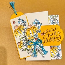 4 Stampin Up You’re Such a Blessing  FLORAL DAISY CARD KIT Grateful Bookmark