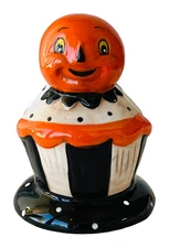 Johanna Parker Halloween Pumpkin on Cupcake Party Napkin Holder Transpac 5.5"