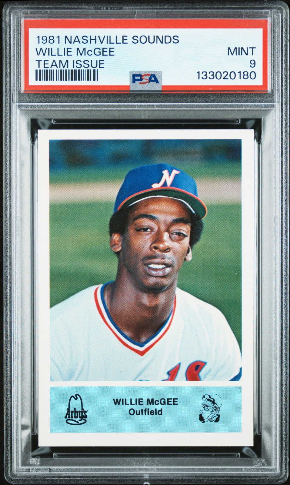 1981 NASHVILLE SOUNDS TEAM ISSUE WILLIE MCGEE PSA 9