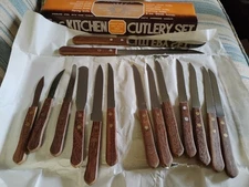 17 Pc National Silver Co. Cutlery Knife Set 88924 8 Steak,Roast, Sandwich, Ect