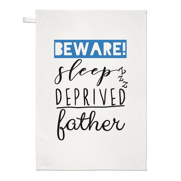 Beware Schlaf Deprived Vater Geschirrtuch SpüLlappen - Vatertag Papa Lustig-image