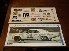E.J. Trivette #80 FORREST TURNER 1966 Chevelle 1/24th scale decals LoboGraphix